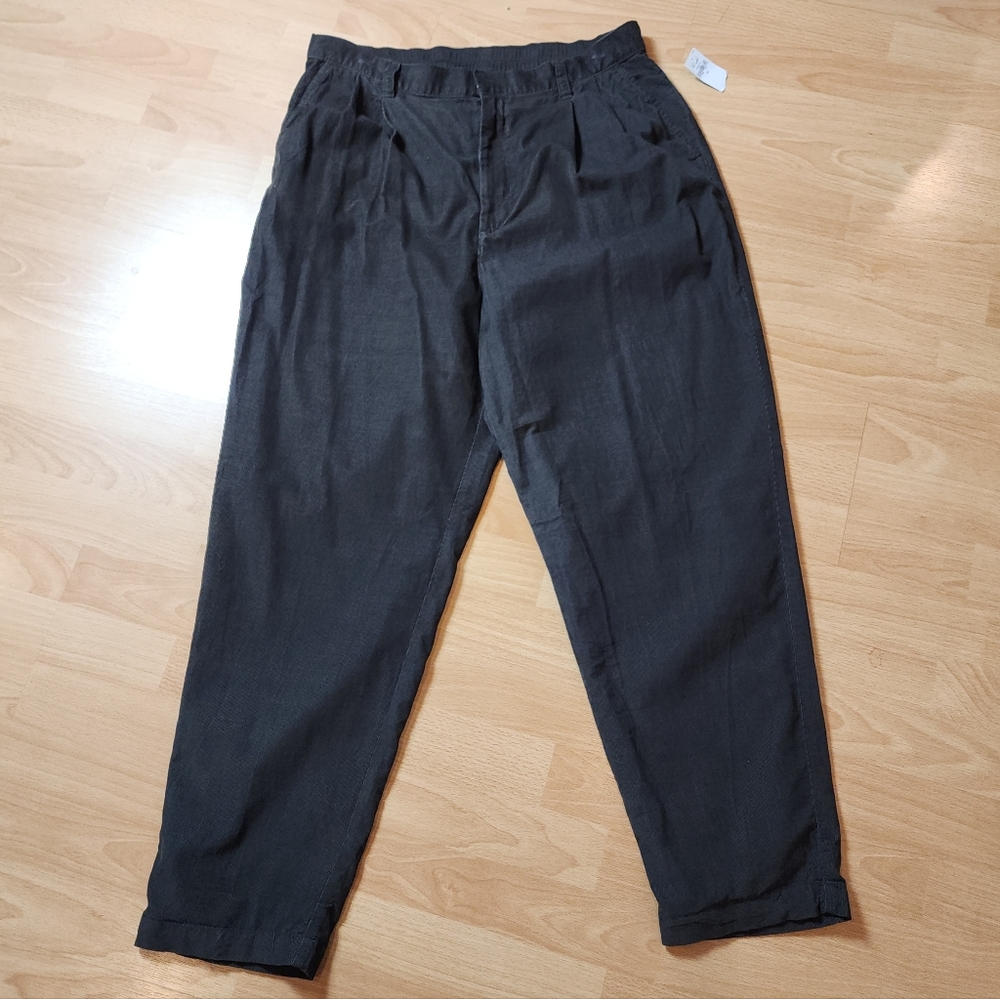 NWT Gap Brown Fine Wale Corduroy Drapey Pleated Tapered Pants Size 16